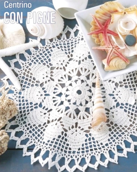 Круглая салфетка крючком Круглая салфетка крючком
