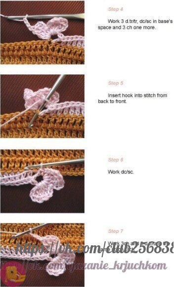 Обвязка края с цветочками: мастер-класс