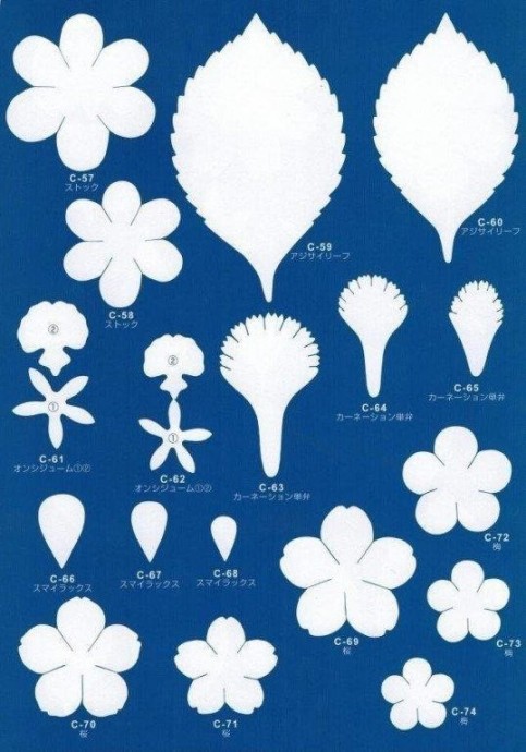 Шаблоны для цветов из фоамирана