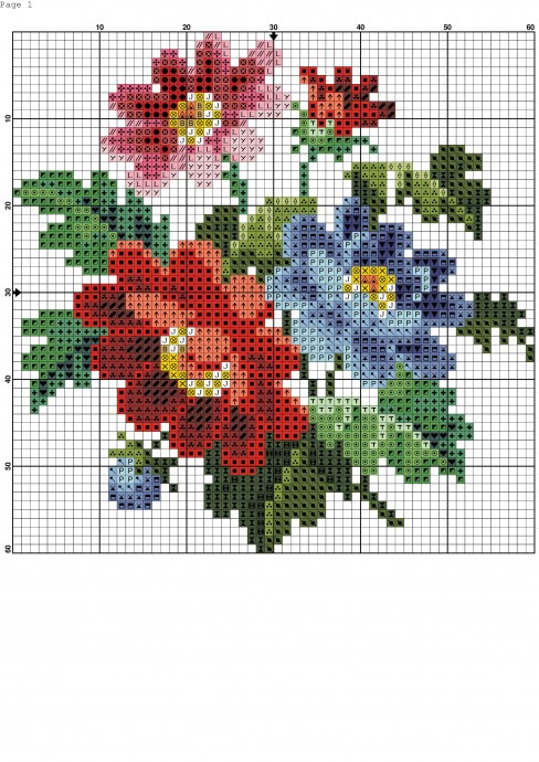 Схемы для вышивки крестиком с цветами