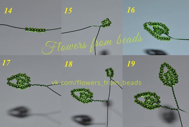 Бонсай из бисера и полудрагоценных камней