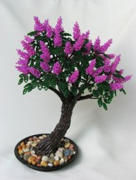 Цветущая сирень из бисера