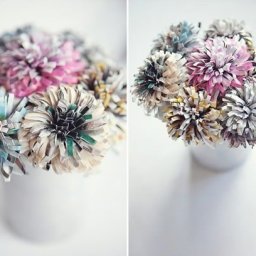 Цветы из старых журналов