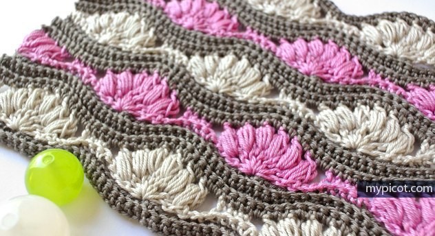 Красивые узоры крючком: волны