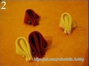 Заколки-бабочки в технике канзаши Заколки-бабочки в технике канзаши