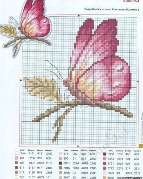 Вышивки с прекрасными бабочками
