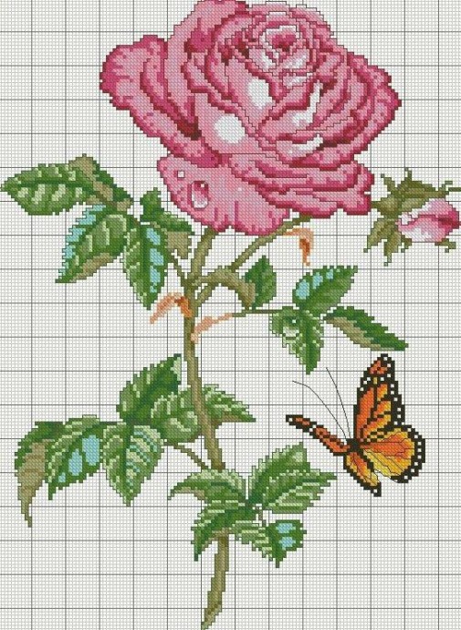 Схемы вышивки шикарных цветочков