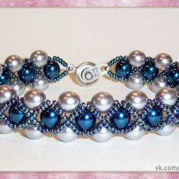 ​Браслет из искусственного жемчуга и бисера