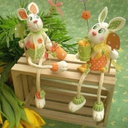 Кролики из холодного фарфора