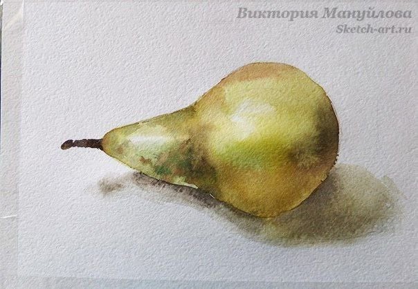 Рисуем зеленую грушу
