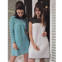 Вяжем платья в ретро-стиле с коротким или длинным рукавом: схемы узоров