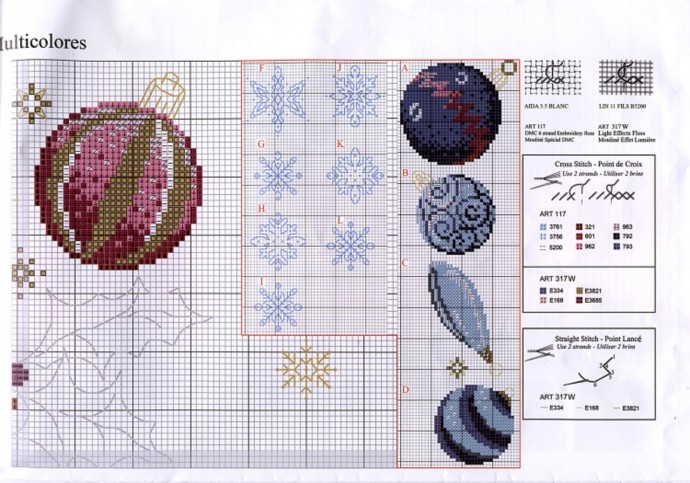 ​Вышитая скатерть с шарами