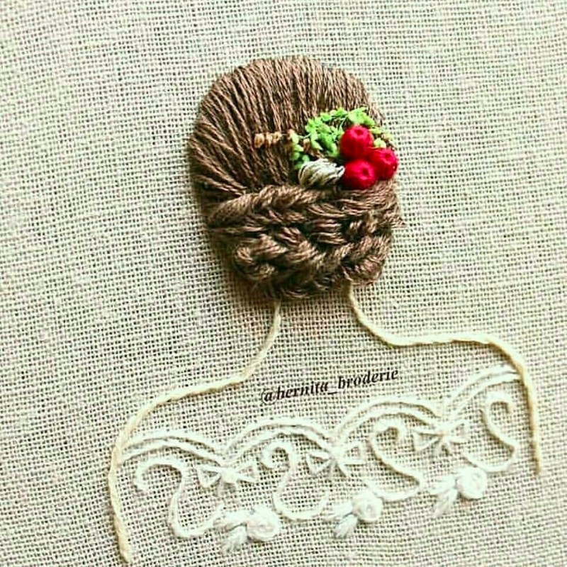 Вышивки с объемными волосами: новые идеи