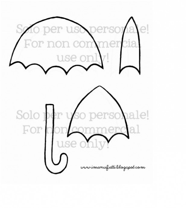 Брошь-зонтик из фетра Брошь-зонтик из фетра