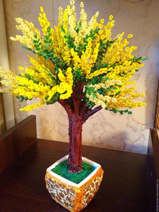 Мимоза из бисера: идеи и мастер-класс