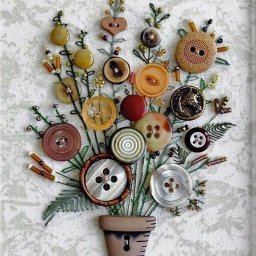 Букеты из пуговиц