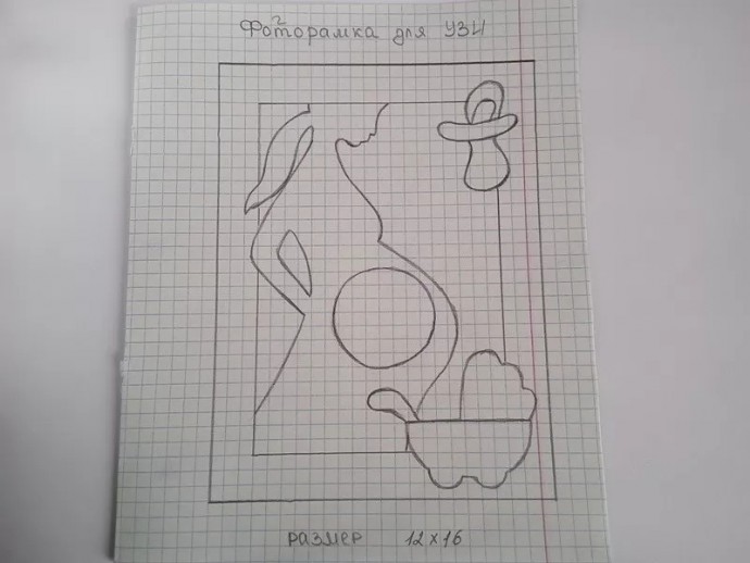 Фоторамка из фетра для первого снимка УЗИ