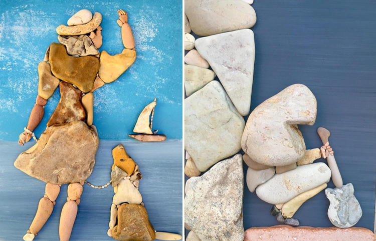 Картины: люди из камней Картины: люди из камней