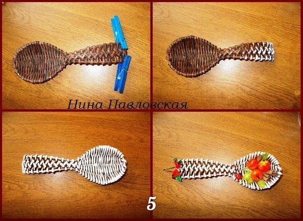 Ложки из газетных трубочек: мастер-класс