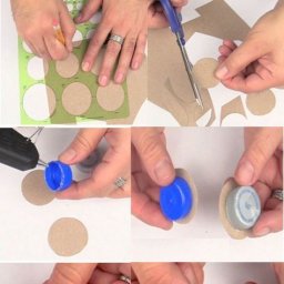 Украшение-шляпа из переработанных колпачков