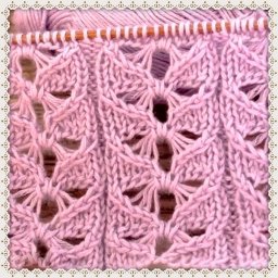 ​Узор спицами «Полет бабочки»