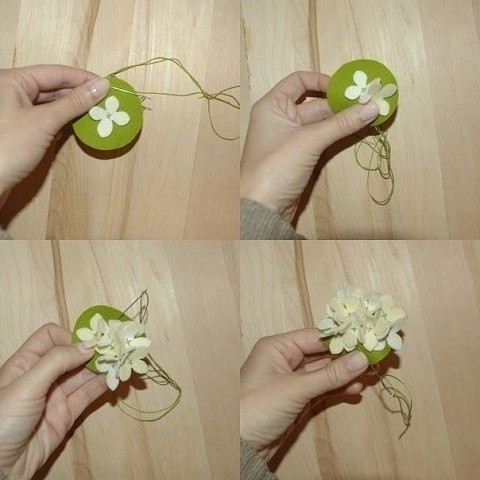 Гортензия из фетра