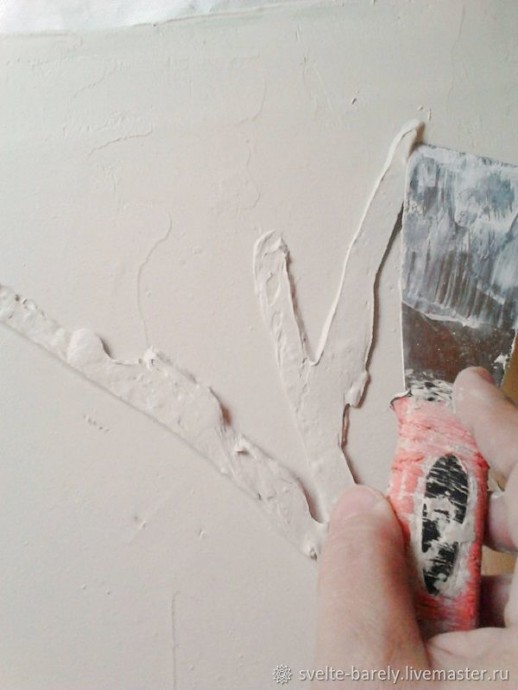 Веточка розы из шпатлевки Веточка розы из шпатлевки