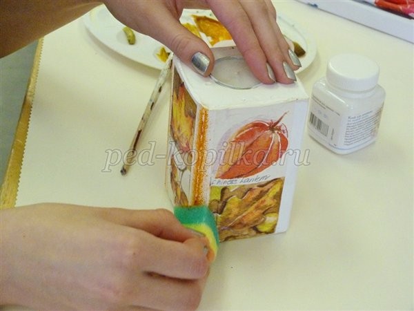 Подсвечник в технике декупаж своими руками