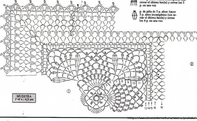 Дорожка крючком из квадратных мотивов Дорожка крючком из квадратных мотивов