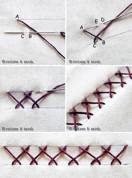 Декоративные ручные стежки и строчки