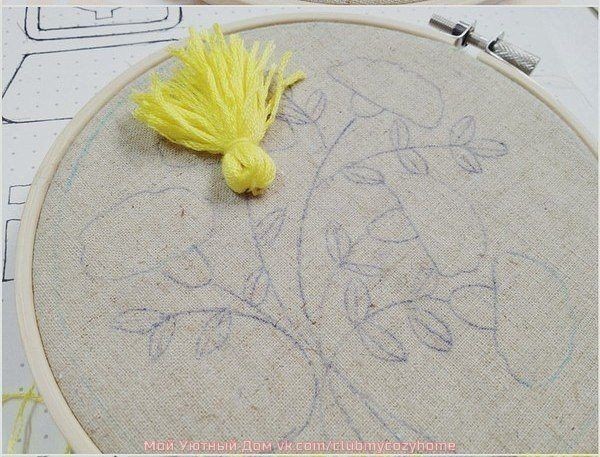 Вышивка объемных одуванчиков