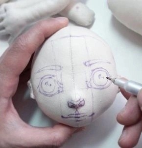 Разметка лица текстильной куклы Разметка лица текстильной куклы