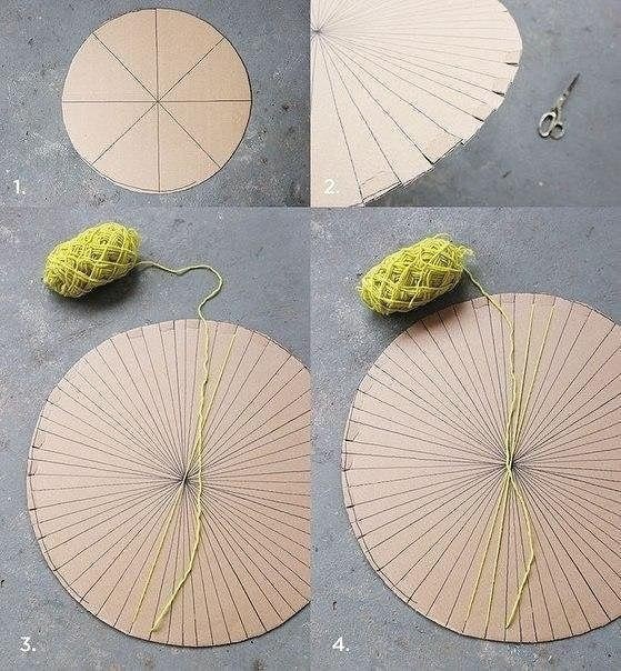 ​Плетёный по кругу коврик