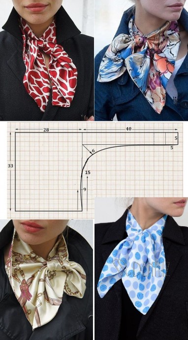 Полет фантазии с французской косынкой: выкройка и варианты использования