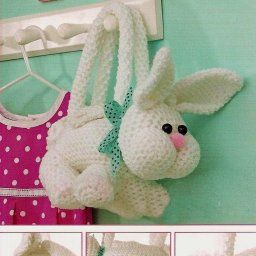 ​Вязаная сумка в виде зайца