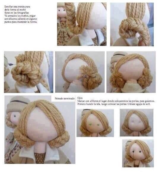 Волосы из пряжи для кукол