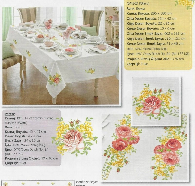 Вышиваем красивую скатерть Вышиваем красивую скатерть