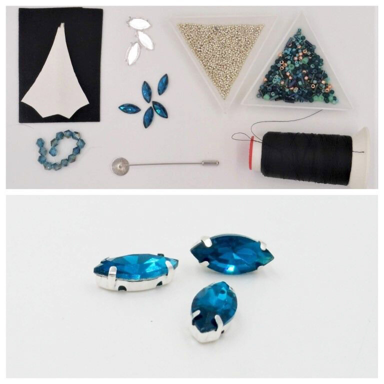 Брошь в виде зонтика