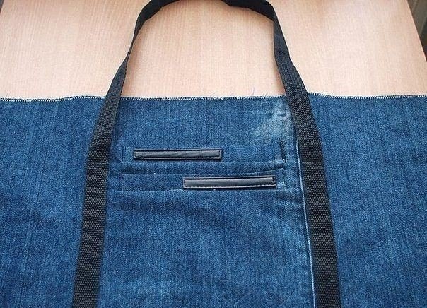 Дорожная сумка из старых джинс