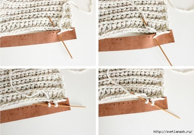 Шарф-снуд с отделкой эко-кожей и кнопками: мастер-класс