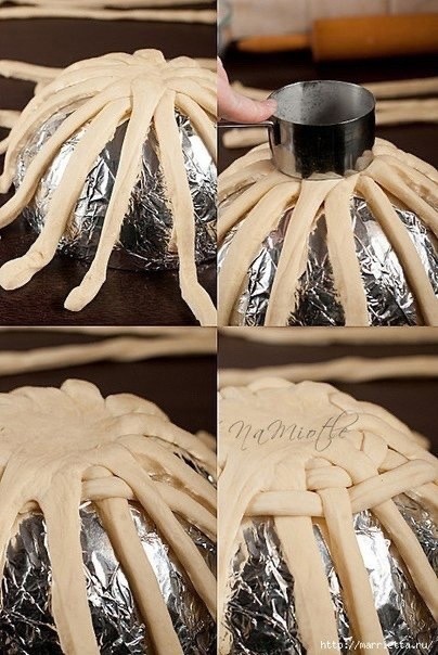 Плетеная съедобная корзинка из дрожжевого теста