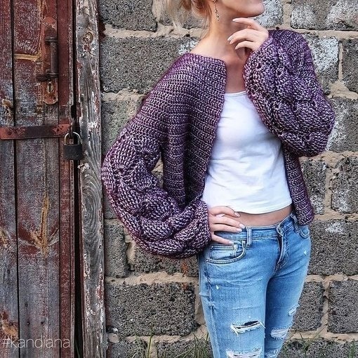 Кардиганы с рукавами-фонариками