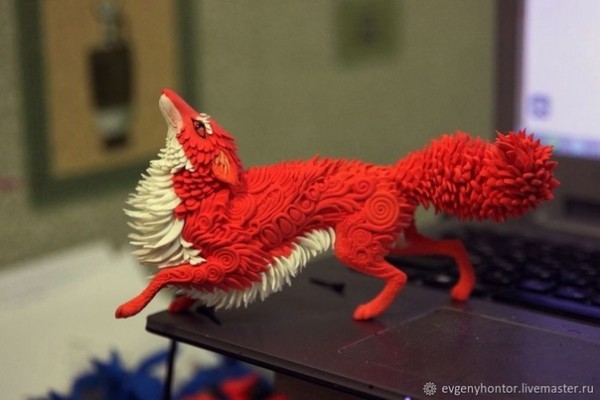 ​Лиса из бархатного пластика