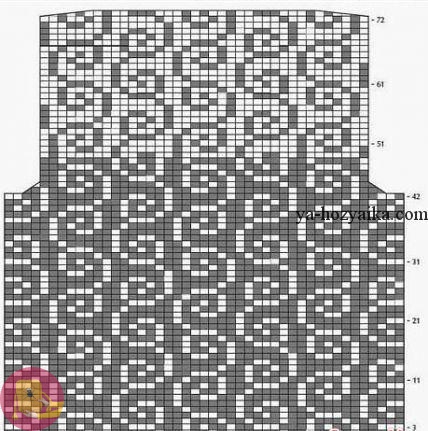 Пуловер филейной техникой