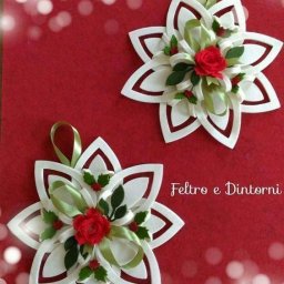 Цветок "Рождественская звезда" из фетра