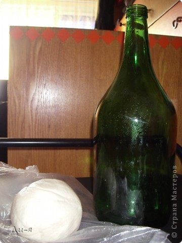 Домик из бутылки и солёного теста