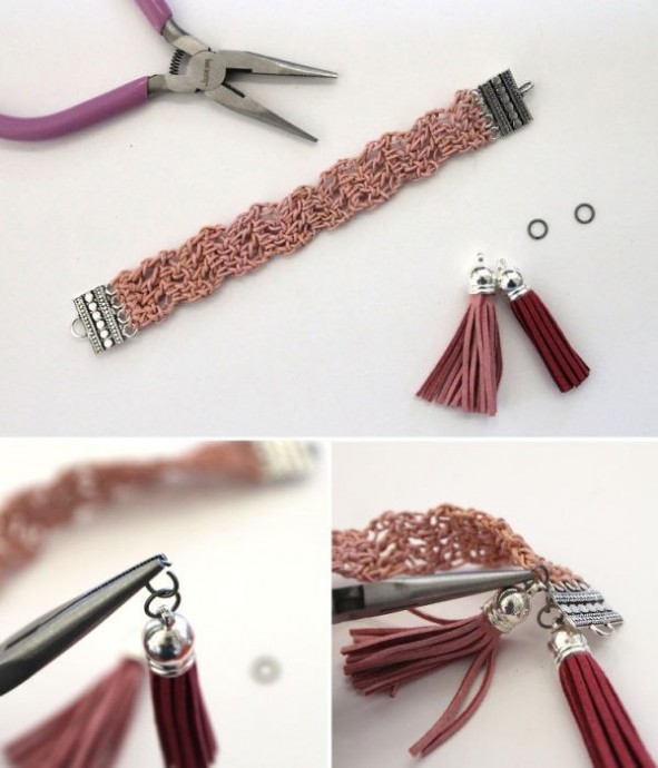 Вязанный крючком браслет: мастер-класс