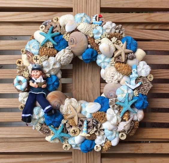 Декоративные интерьерные веночки в морском стиле