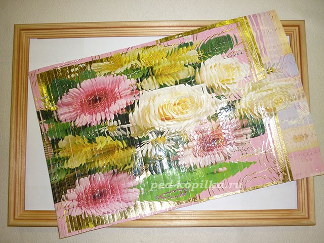 Панно с эффектом 3D из двух одинаковых открыток "Цветочная поляна" Панно с эффектом 3D из двух одинаковых открыток "Цветочная поляна"