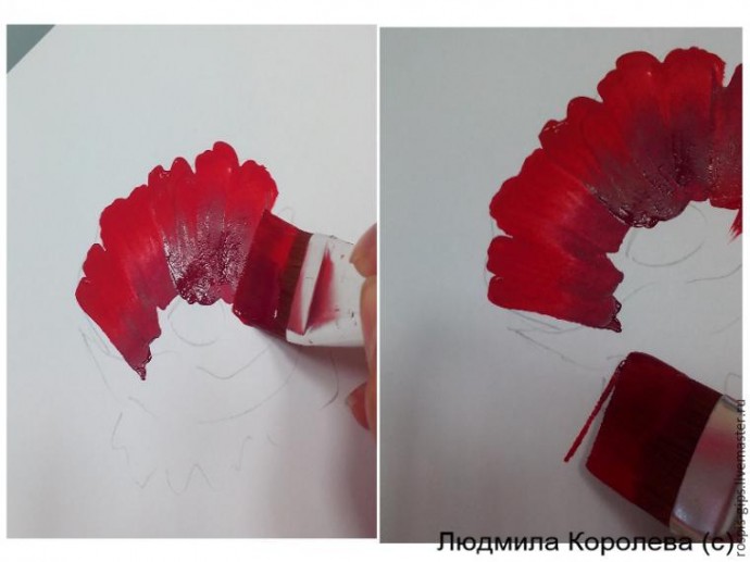 Рисуем прекрасный мак в технике One Stroke (двойной мазок): мастер-класс